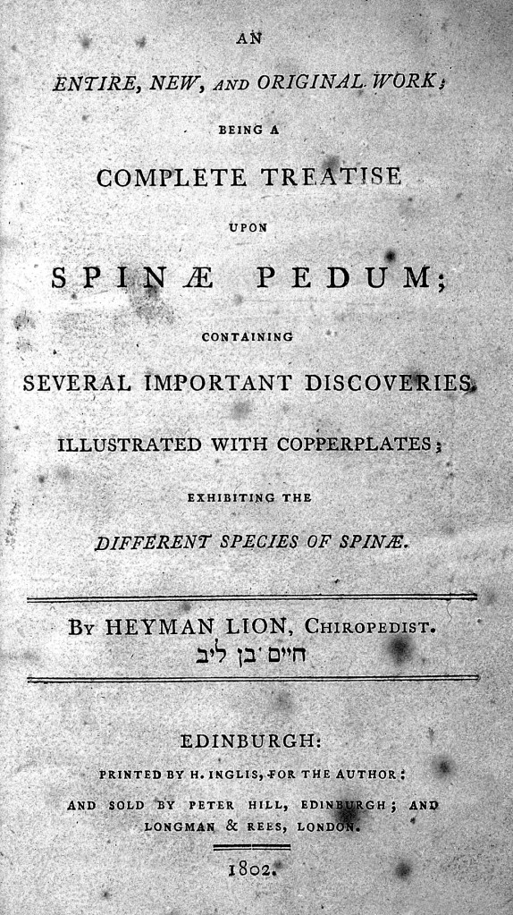 L0004224 H. Lion, ...Treatise upon spinae pedum, 1802